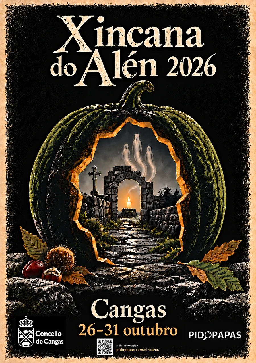 Novo cartel da Xincana do Alén 2026 en Cangas, do 26 ao 31 de outubro